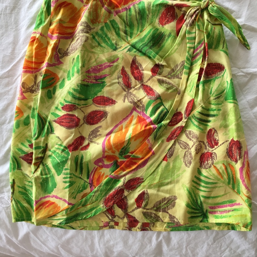 WRAP SKIRT SILK FLORAL PRINT SZ 12
